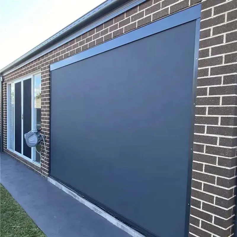 Outdoor windproof waterproof patio motorized Automatic garage door screen electric roller up retractable screen garage door