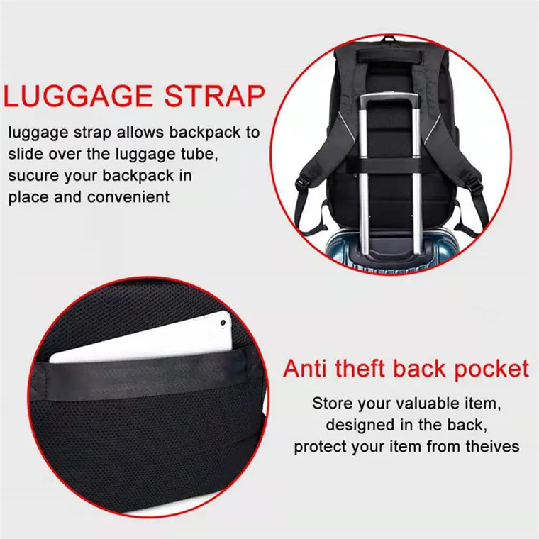 Oem locking backpack lock fingerprint lock anti theft backpack fingerprint lock