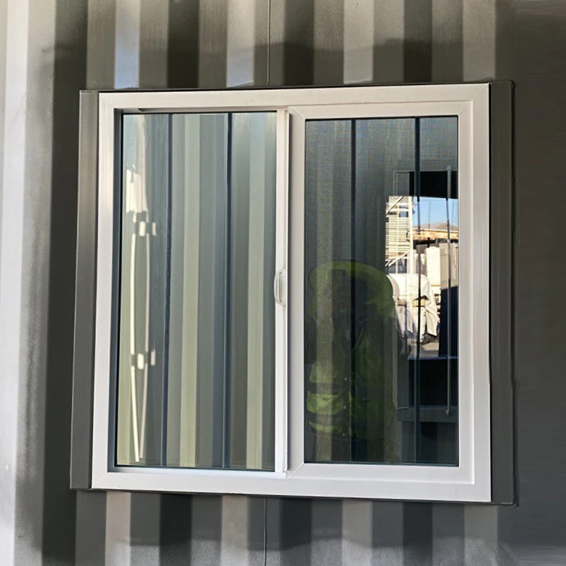 High quality 5+9A+5mm double tempered glass upvc frame sliding windows with mosquito net