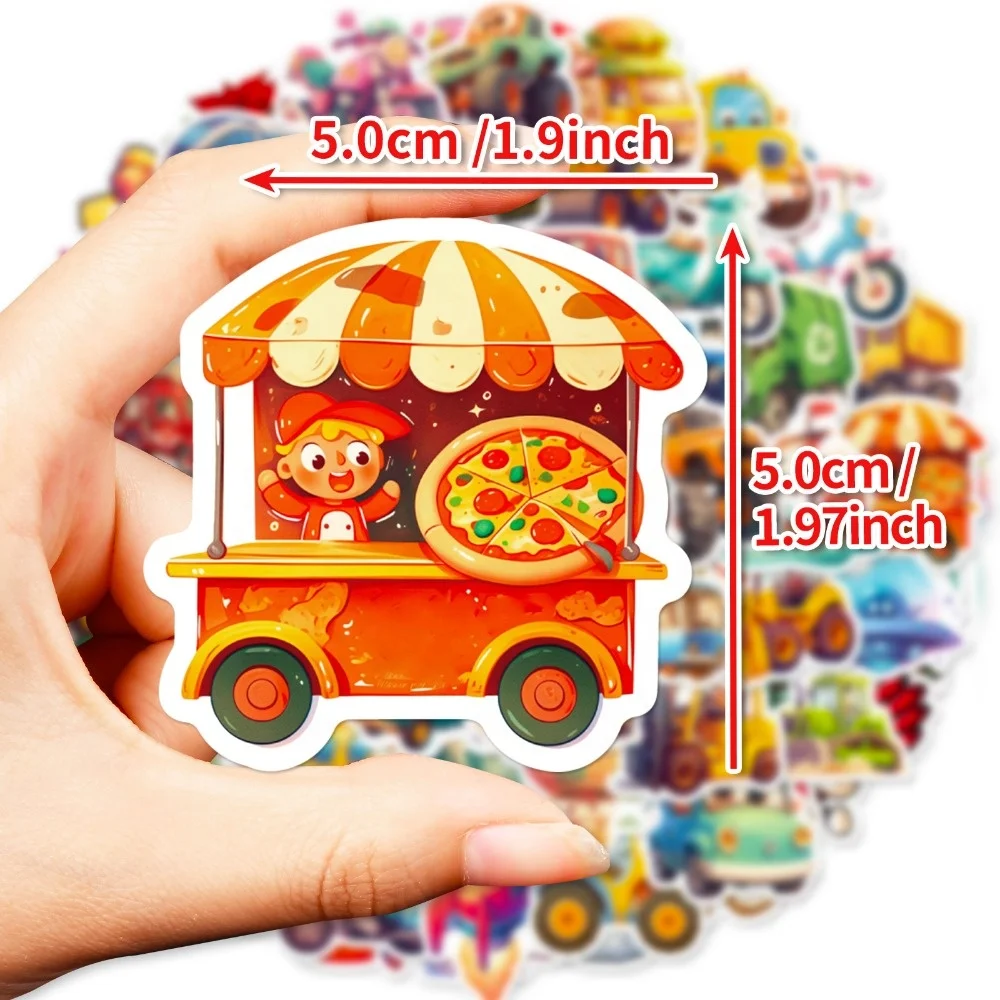 50pcs Various Vehicles Stickers, Japanese Anime-style Graffiti , Motorcycle Cars, Decorative Luggage Cups Stickers, T01042168