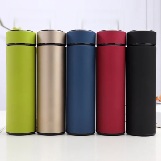 In Stock Custom 500ml Double Wall Stainless Steel Water Bottle Vacuum Thermos With Tea Infuser For Business