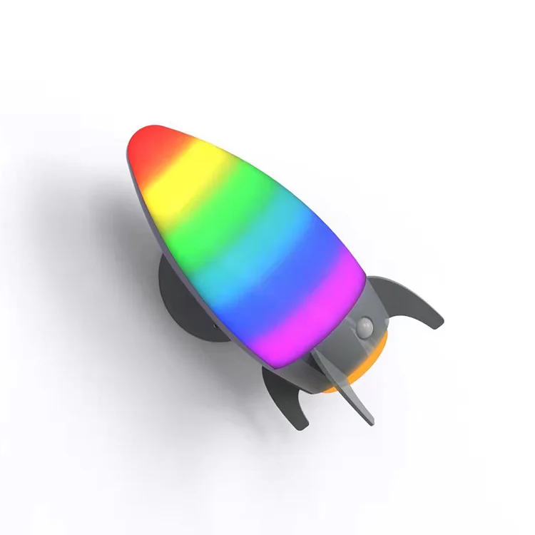Creative Gift High Quality Small Rocket Table Lamp  Kids Rainbow Rocket Night Light Lamp