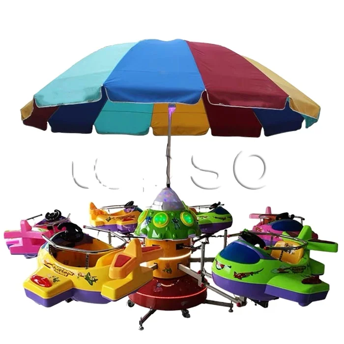 Kiddie Rides Amusement Park 6/8/10/12 Seat Rotary And Lifting Jet Plane Kids Rides For Sale