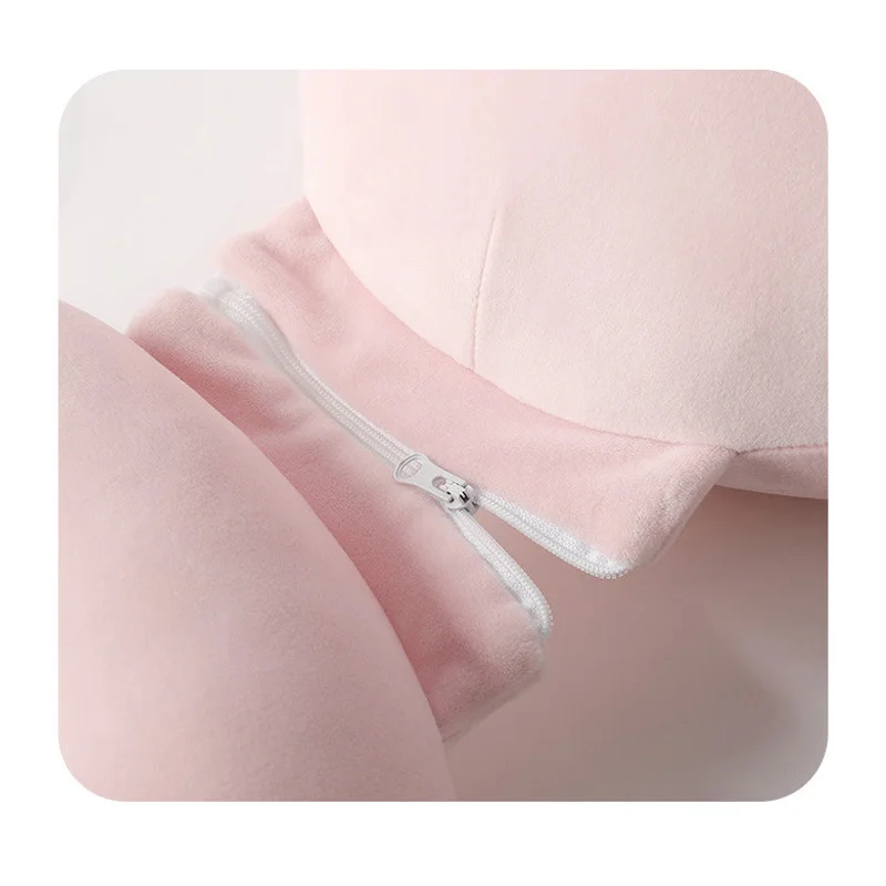 Multifunction Micro Fiber 3 In 1 Pillow Office Chair Neck Cartoon Pig Zipper Soft Fluffy Pillows