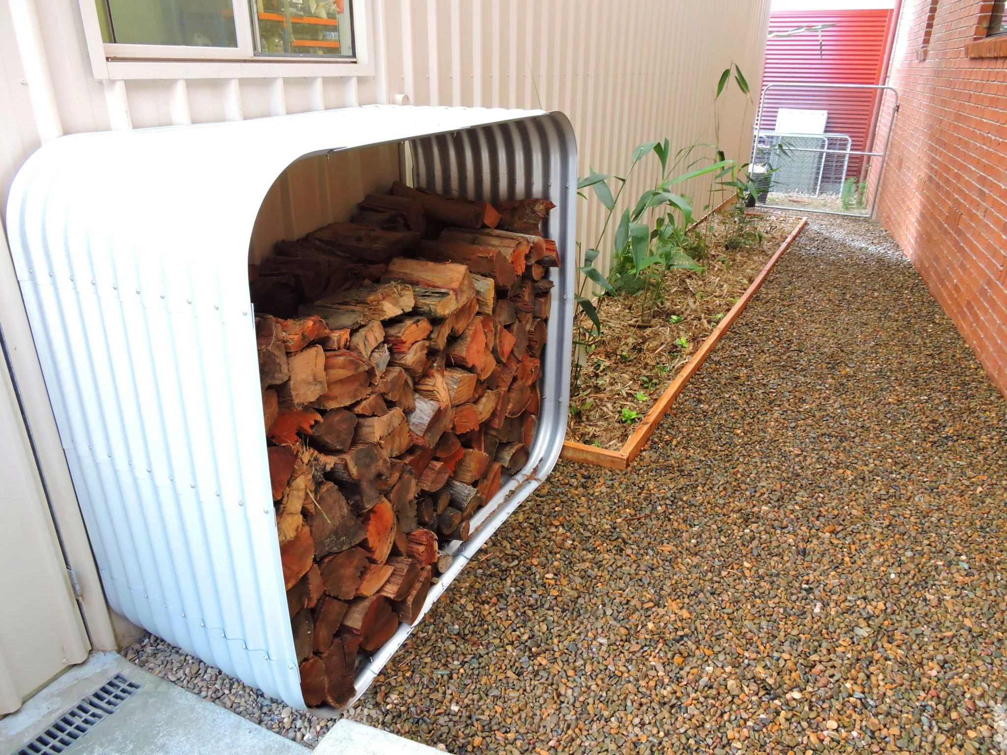 Modular Steel Firewood Storage Holder for Garden Supplies