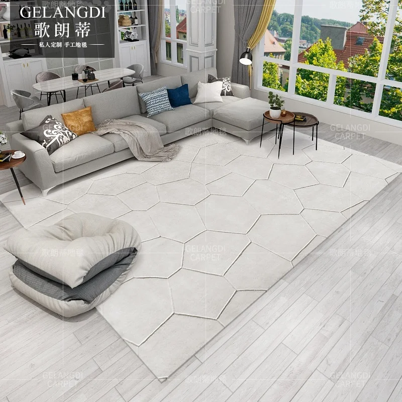 Modern design plain color hand tufted NZ wool carpet comfortable carpets for living room rug custom