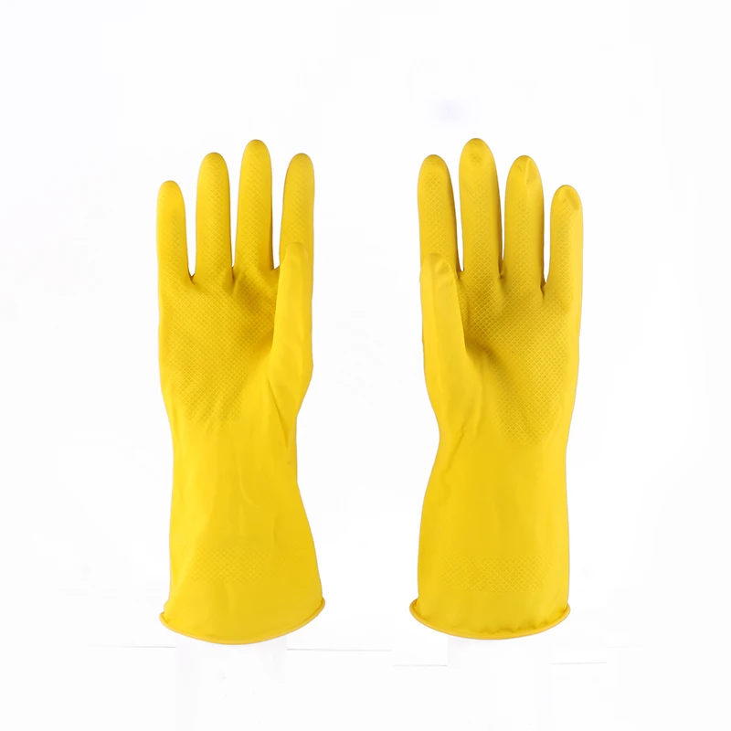 High Quality Household Latex Gloves Flock cotton Lined/unlined Latex Hand Gloves