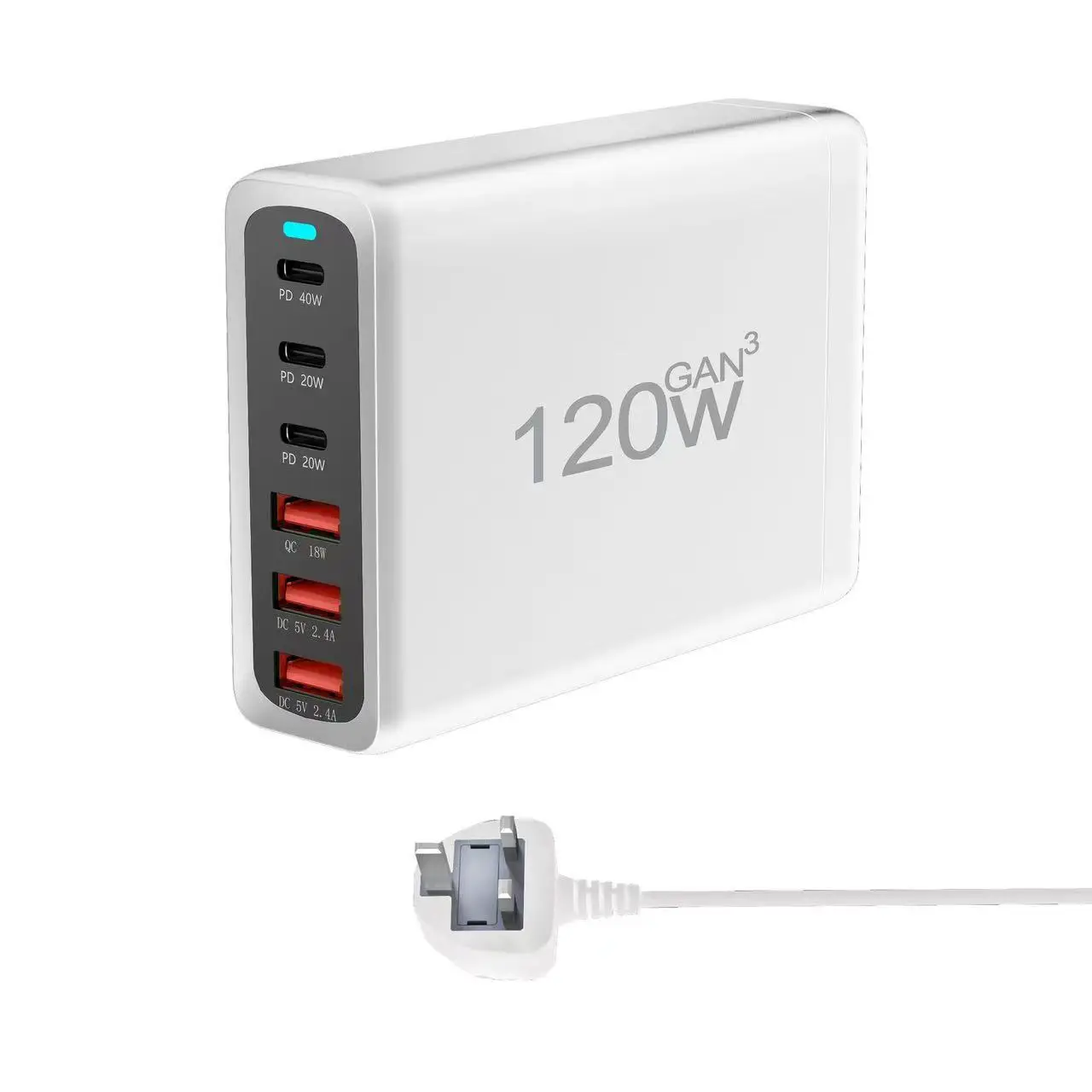 200W Gan Tech Pd Charger Station 120w Pd Qc 3.0 Fast Charger 120w Gan Wall Charger For Macbook Pro For Ipad For Mobile Phone