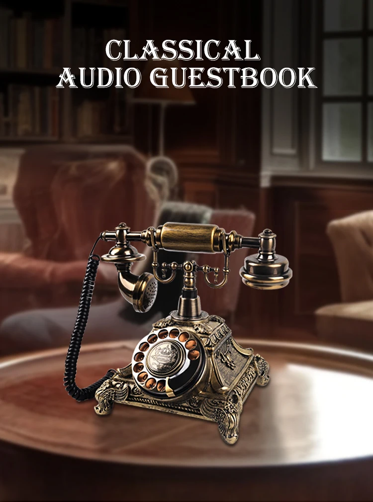 Bronze voice recording audio guestbook retro audio guestbook phone for wedding decoration