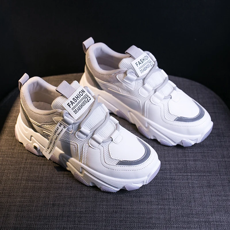 Новинка 2020 года; Женская обувь, увеличивающая рост; Весенняя спортивная обувь на платформе для девочек; Женская обувь на танкетке; Женские кроссовки