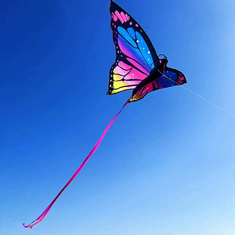 colorful butterfly kite inflatable games flying papalotes for children toy sports pipas de praia windsurfing fun