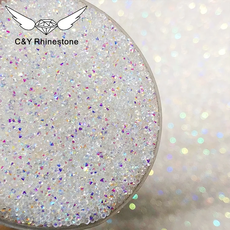CY 1.2mm Crystal AB Pixie Dust Jar Glass Small Stone Glass Crystal For Nail Art