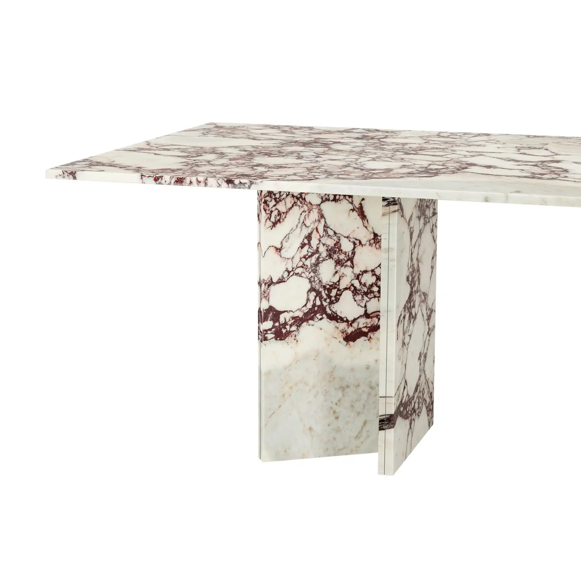SHIHUI Luxury Design Natural Stone Dining Room Furniture Rectangle Dining Tables Calacatta Viola Real Marble Dining Table