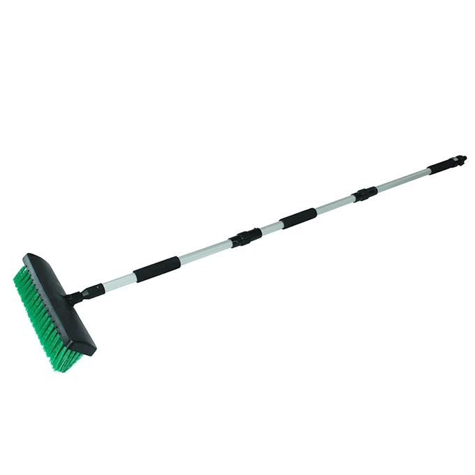 Customized  Green Nylon Plastic Bristle  Long  Aluminum Water Fed Broom Stick Jet Sweeping Broom