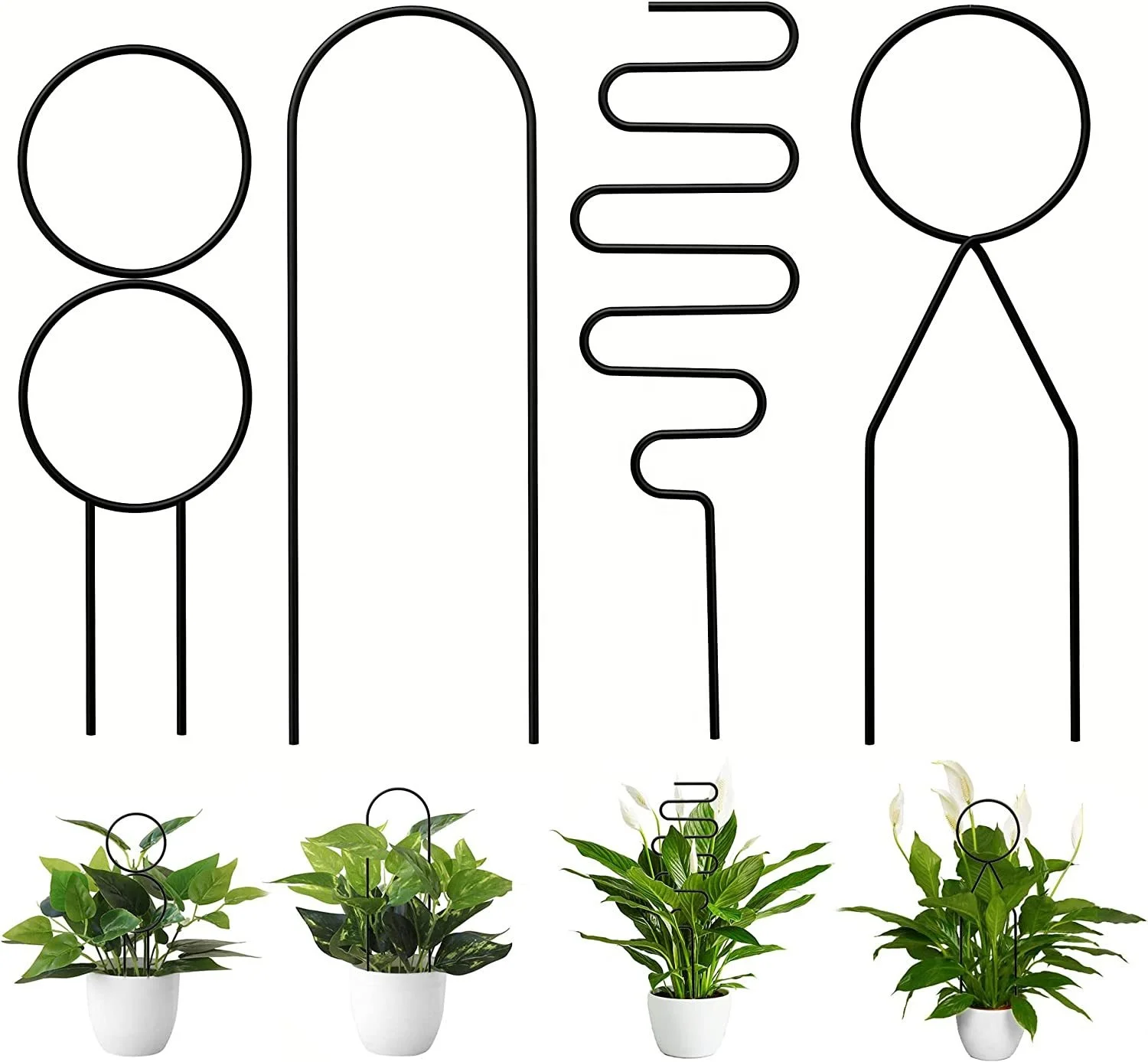 Metal Garden Support Metal Plant Holder Plant Climbing Frame Indoor Decorative small mini trellis for potted plants for Vine Ivy