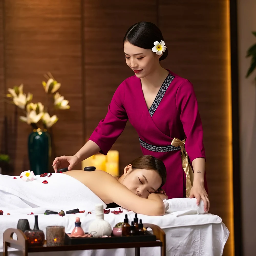 
Spring and Autumn SPA Health Center Uniform Set V-neck fashion beauty salon overalls Pedicure shop staff uniform 