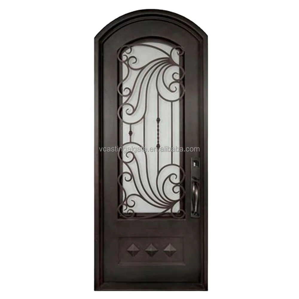 High Quality Porta Fancy Turkish Security Doors Front Entry Metal Door Pivot Modern Wrought Iron French Doors