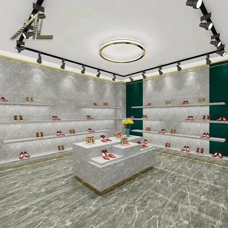 Подгонянная современная деревянная и металлическая Сумка Полки сумки витрина для розничного магазина