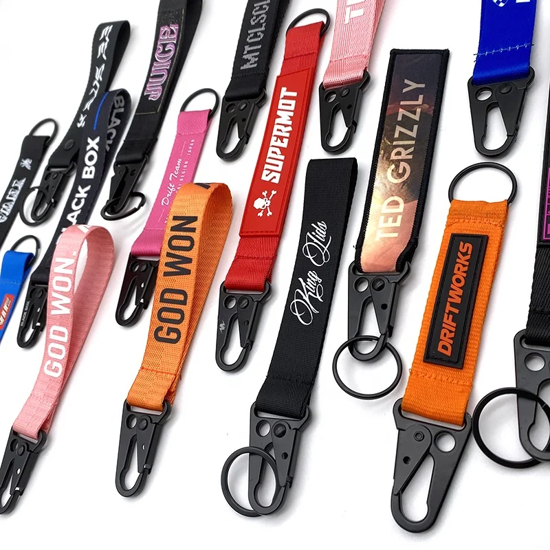 Novelty Advertising wrist strap Short Lanyard Key Chain For Car