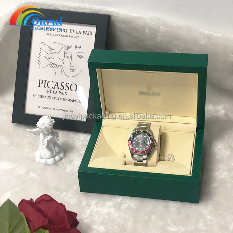 R logo green PU Watch Package Box Luxury brand Gift top version watch case With accessory certificates and bags