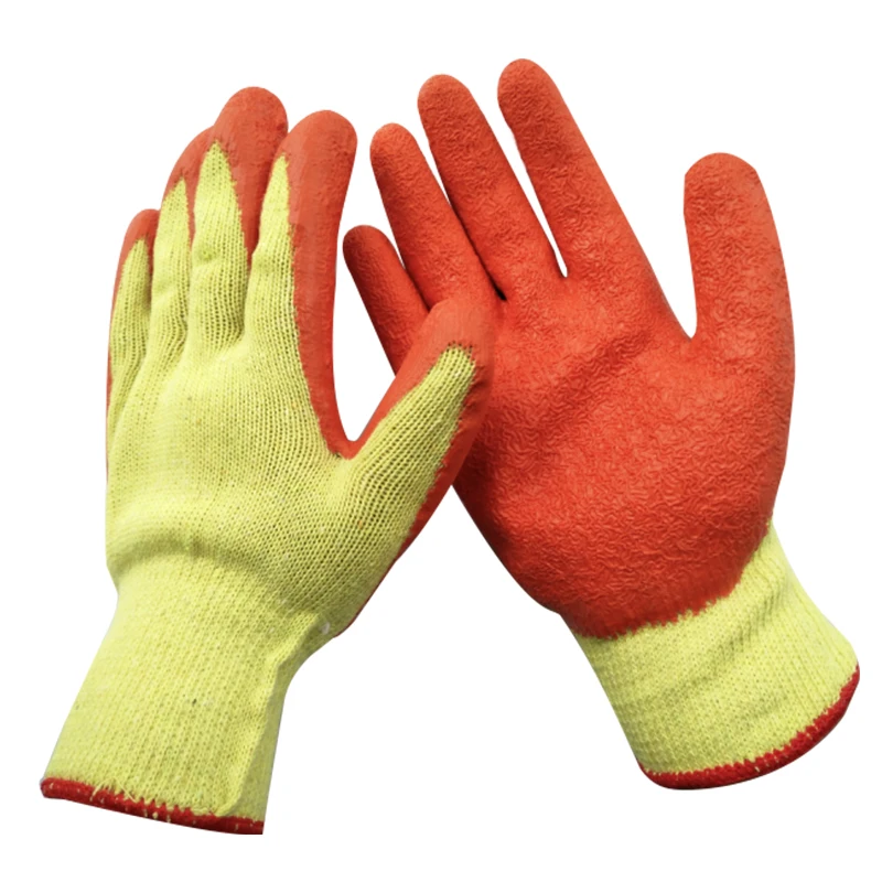 High quality 10 gauge cotton yarn latex wrinkle safety work gloves