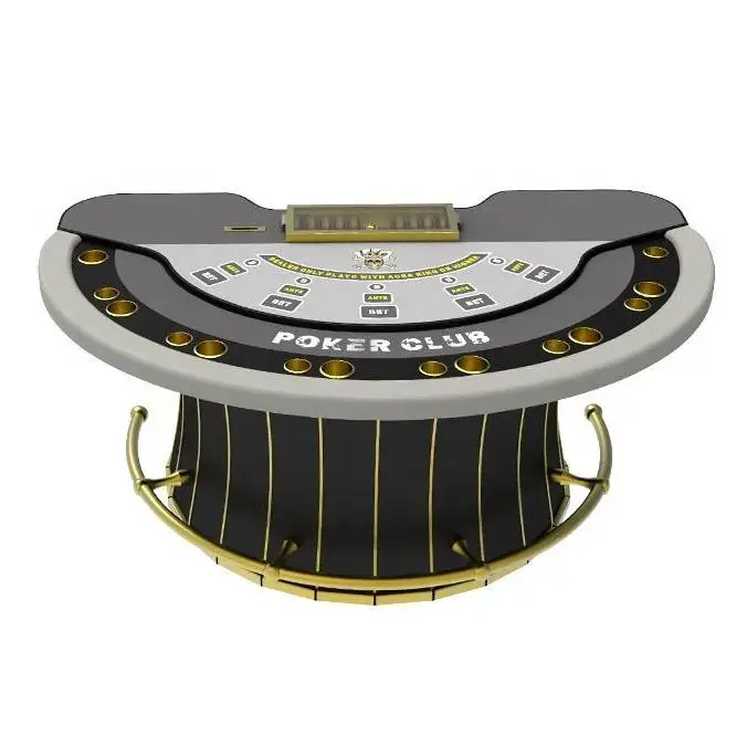 YH High End 7 Seats Luxurious Professional Quality Golden Pedal Blackjack Poker Table With Cupholders