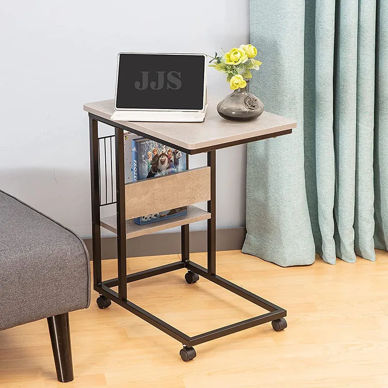 modern small convenient minimalist design living room wood coffee tables with wheels