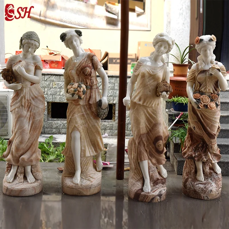 Hot Sale White Marble Four Season Statue For Garden