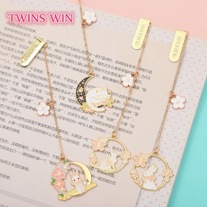 Cute Pet rabbit Alloy Bookmark Creative Metal Bookmark Small Fresh Student Bookclip Page Divider  831