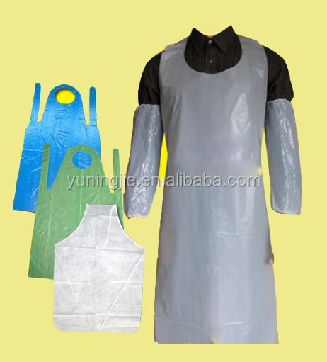 Wholesale price disposable PE plastic waterproof apron for salon kitchen