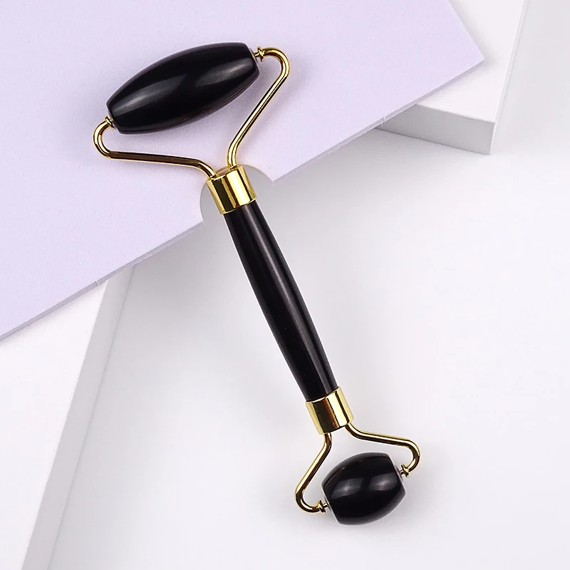 
 Original 100% Natural Jade Stone Cheap Price Black Jade Facial Massager Roller for Face Neck Body  