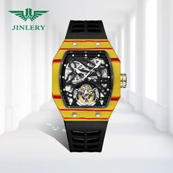 JINLERY Richard Tourbillon Carbon Fiber Cover Edition Luminous Hand Fluorescent design Mechanical Richard Tourbillon Watch