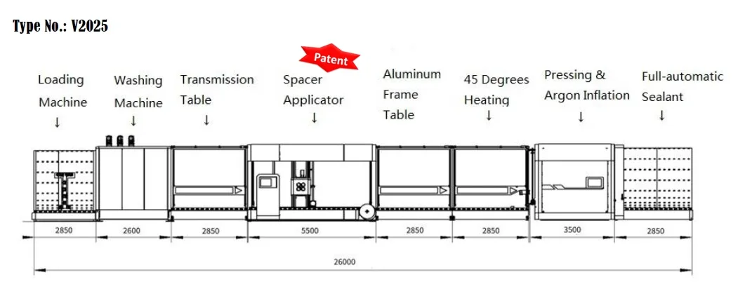 3200mm Double Glazing Glass Making Machine Insulating Glass Production Line with Auto Argon Gas Filling