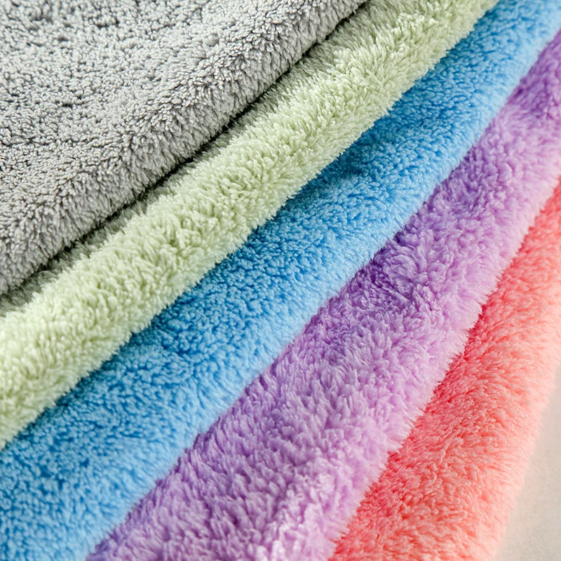 china supplier Microfiber Cleaning Non-stick Oil Washing Rag Wiping Absorbent Coral Velvet Dish Towels Kitchen Cleaning Cloth