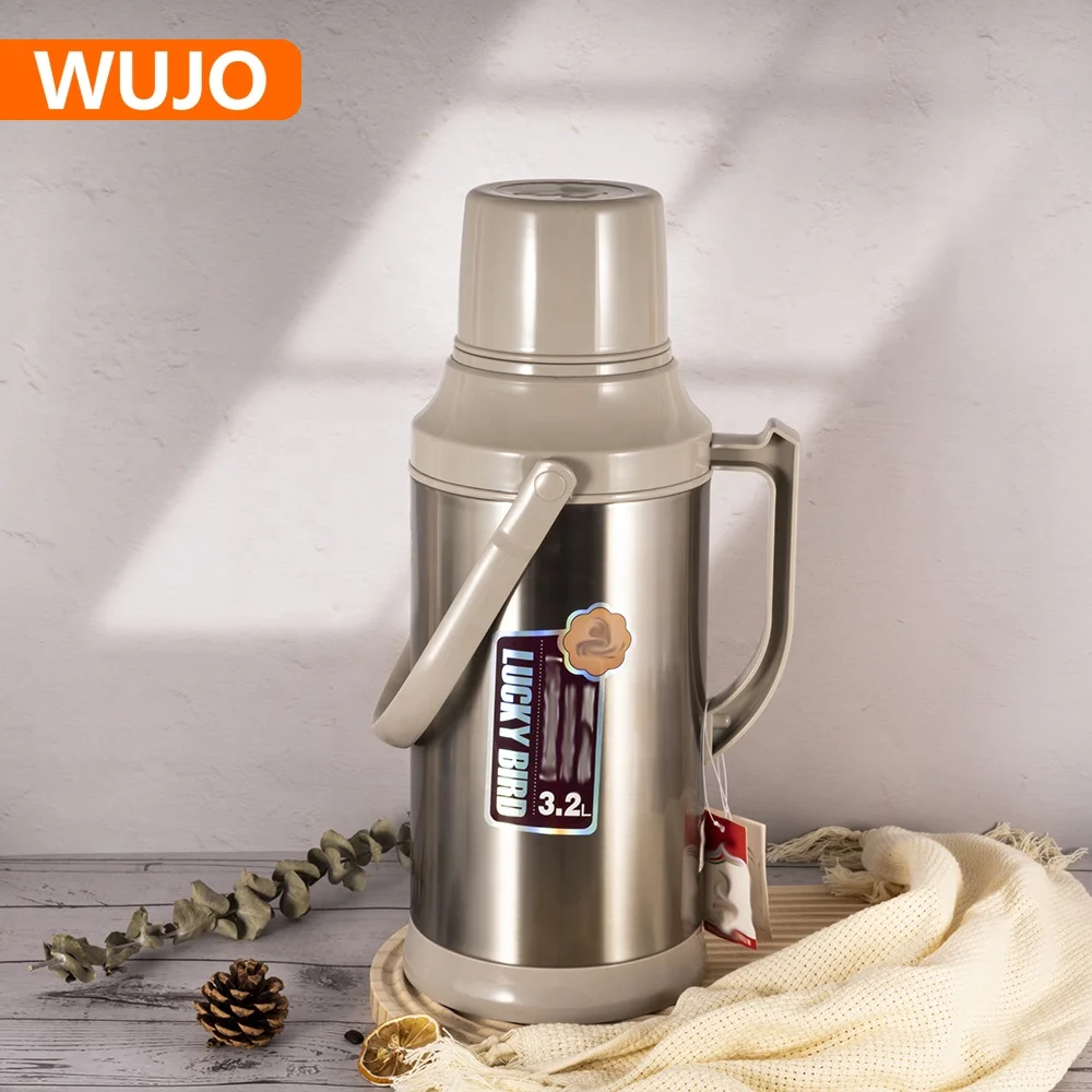 Manufacturer Free Sample 3.2L Hot Cold Thermal Vacuum Insulated Plastic Vacuum Flask with Glass Liner