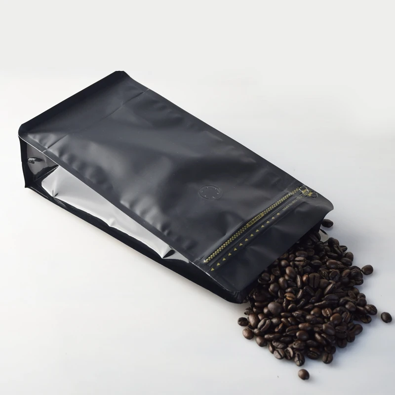 Ecocoffee 100% Recyclable PE60 Evoh PE80 Matte Finish Flat Bottom 250 g Coffee Bean Zipper Bag Pouch with Valve