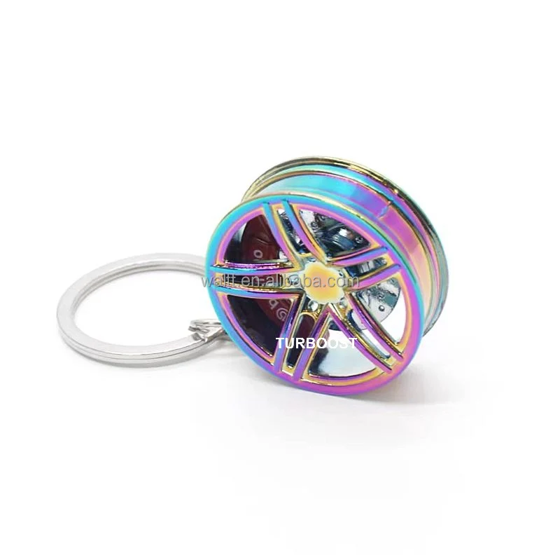 Double 5 Spoke Wheel with Rotary Disc Brake Keychain Neo chrome color