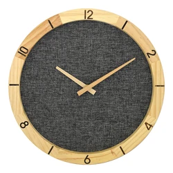 14 inch wall watch creative design burlap wood frame wall clock
