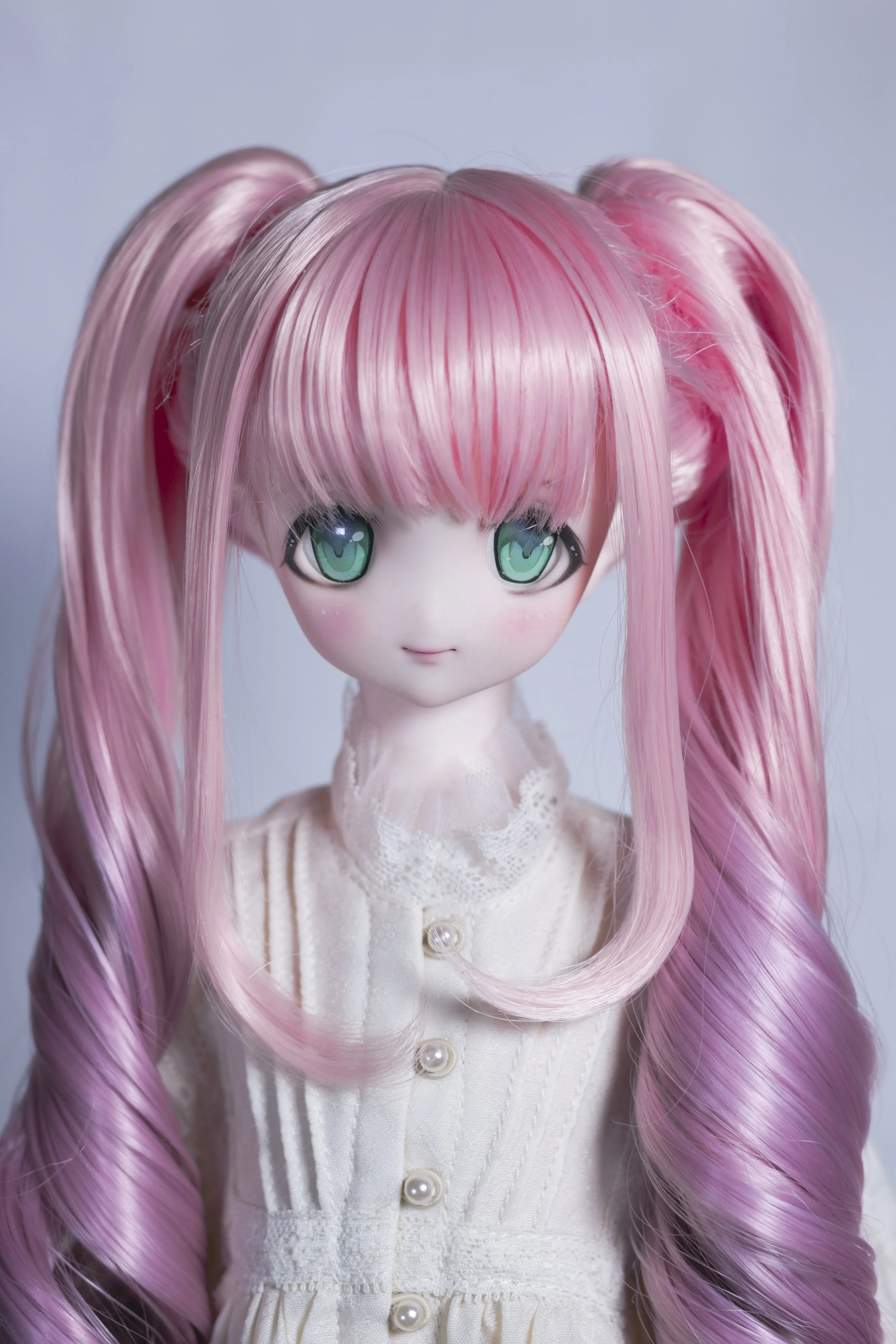 Heat Resistant Fiber Doll Wigs 1/3 1/4 1/6 8-9 inch 7-8' 6-7' Customize BJD SD Hair For Dollfie DIY Tress Pigtails Pink Purple
