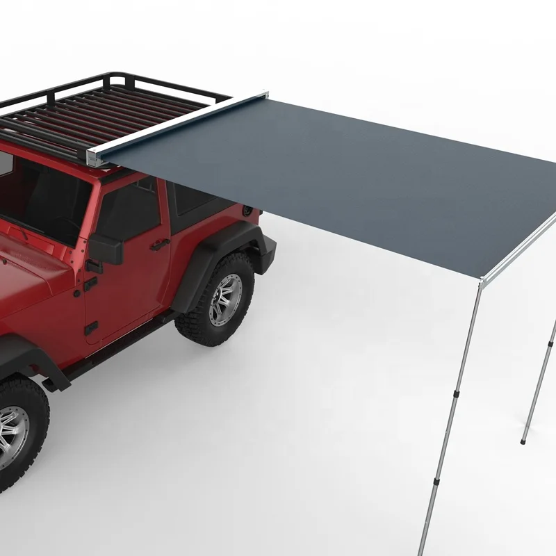 6.5x8Ft Semi-Automatic Retractable 4x4 Accessories Black Aluminium Case Vehicle Awning