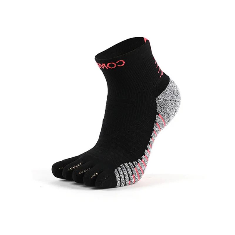 OEM Custom Thick Cushioned Running Athletic Outdoor Hiking 5 Finger Toe Socks for Men Women
