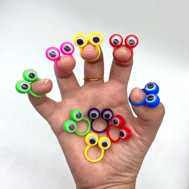 45 50mm 2 Inch Capsule Toys Rings Custom Surprise Capsule Story Telling Kids Small Ring Toys Plastic Eye Finger Ring Toy
