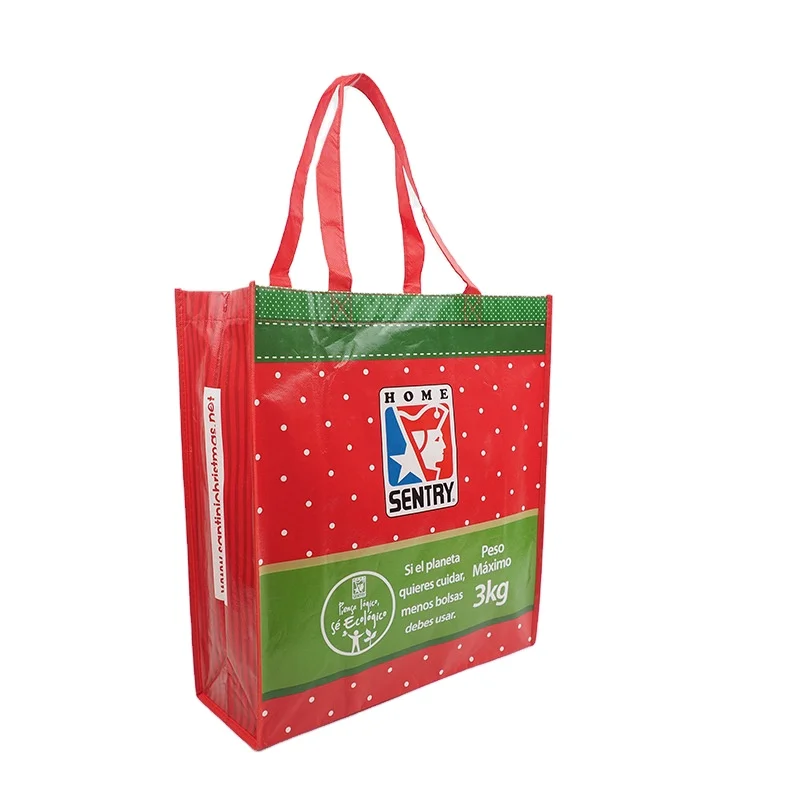 Friendly reusable grocery  Christmas gift bag nonwoven bags laminated non woven fabric carry shopping bag with custom print logo