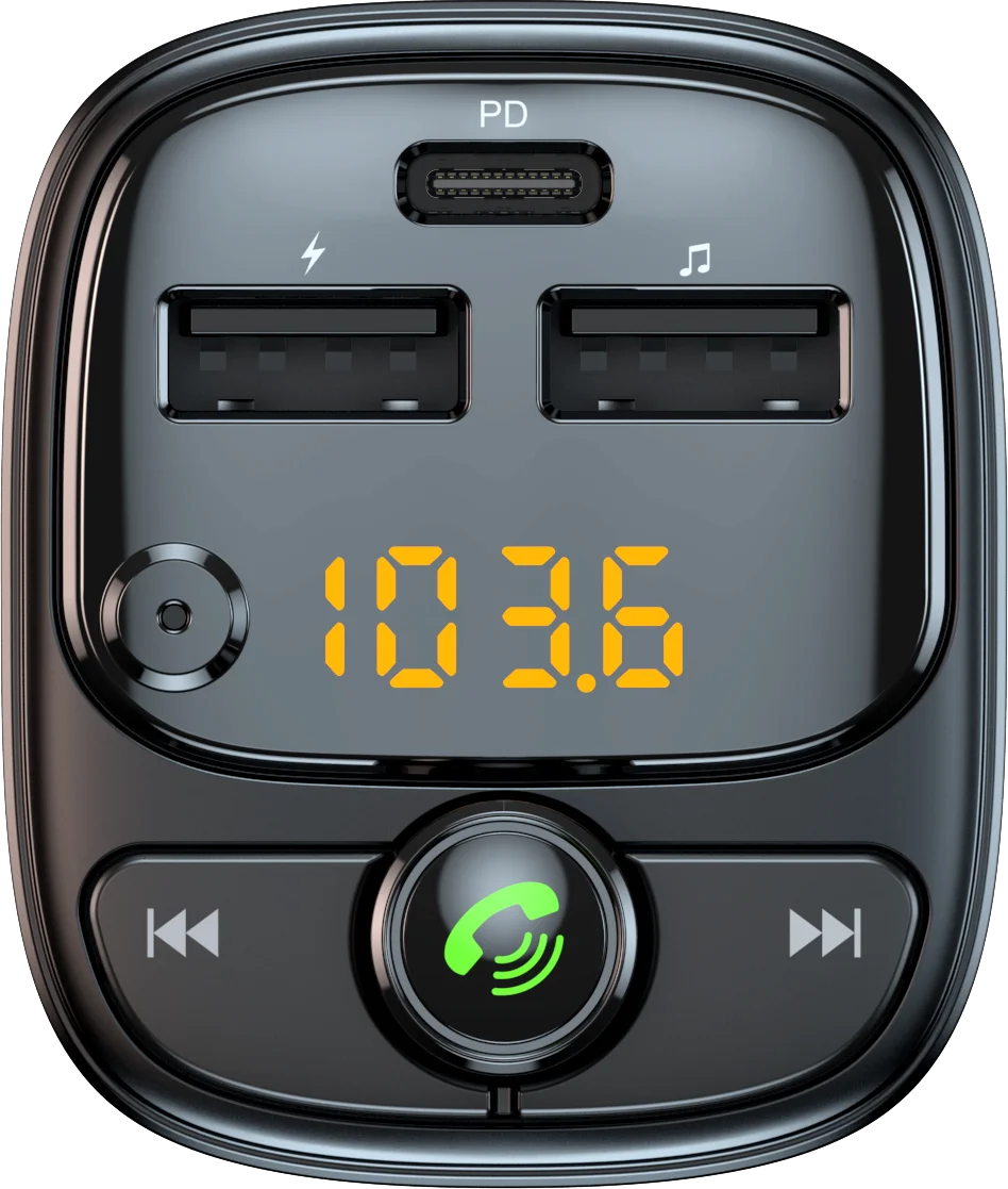 Multifunction Adapter FM Transmitter Blue tooth Car MP3 Player Handsfree Support TF card PD Quick Charger