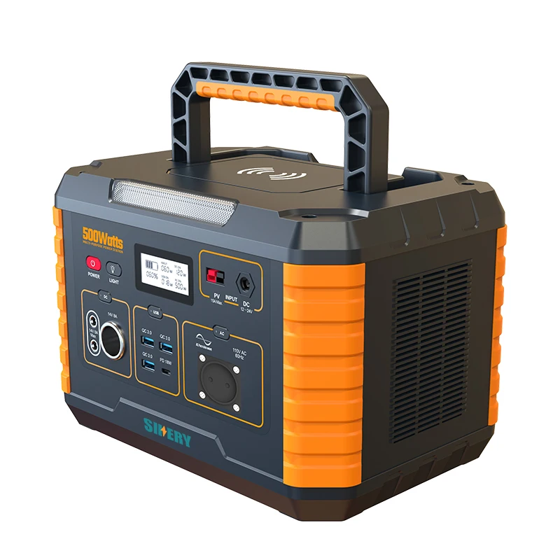 Portable Power Station 500w Pure Sine Wave Solar Charming LCD Screen LED Light Outdoor Power Supply Outdoor  Power Station