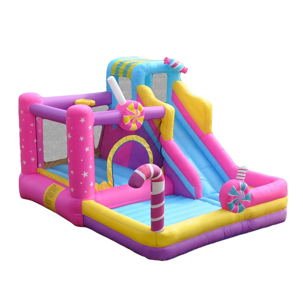 Suitable for children to play bounce chair toy pool with blower double-layer inflatable lollipop bounce house bounce slide jump