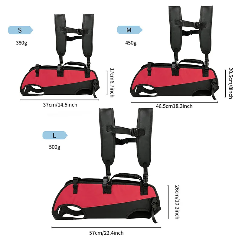 OEM Adjustable Polyester Dog Harness Full Body Support Walk Dog Sling Carrier with Spine Protection for Aged Pets
