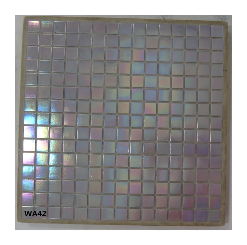 Bathroom shower spa iridescent tile mosaic hot melt square iridescent glass mosaic tile