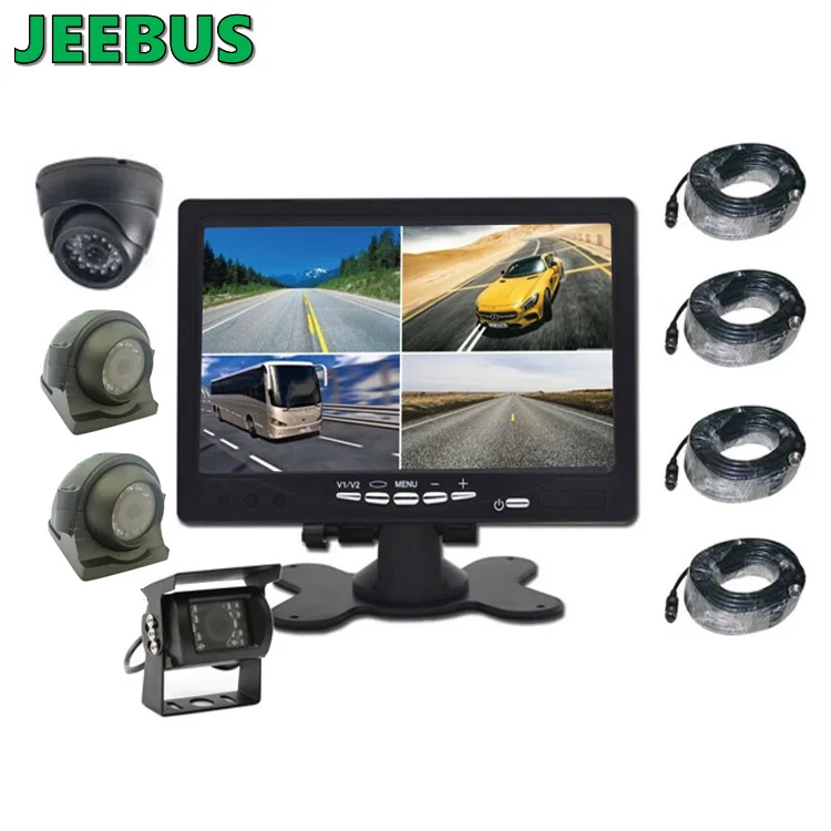 AHD 7inch 4CH DVR Monitor System with HD Night Vision 24V 1080P Vehicle Security Reverse Camera  For Truck Bus Van