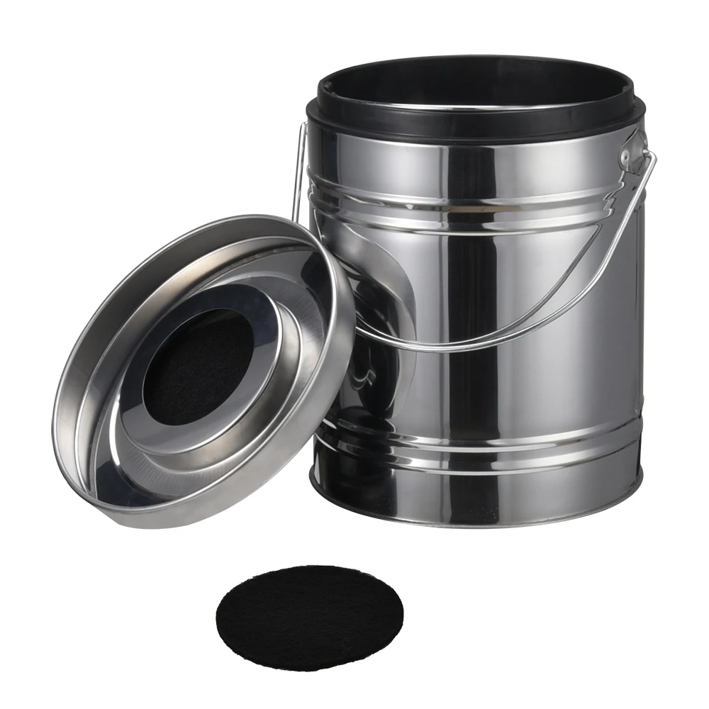 Galvanized steel 5L plastic inner liner kitchen food waste compost bin